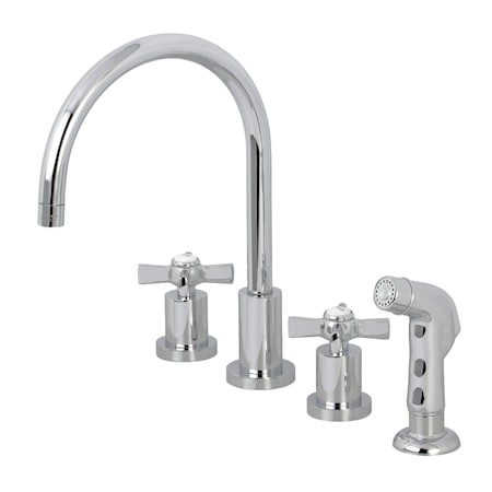 Kingston Brass KS8721ZX Widespread Kitchen Faucet, Polished Chrome KS8721ZX